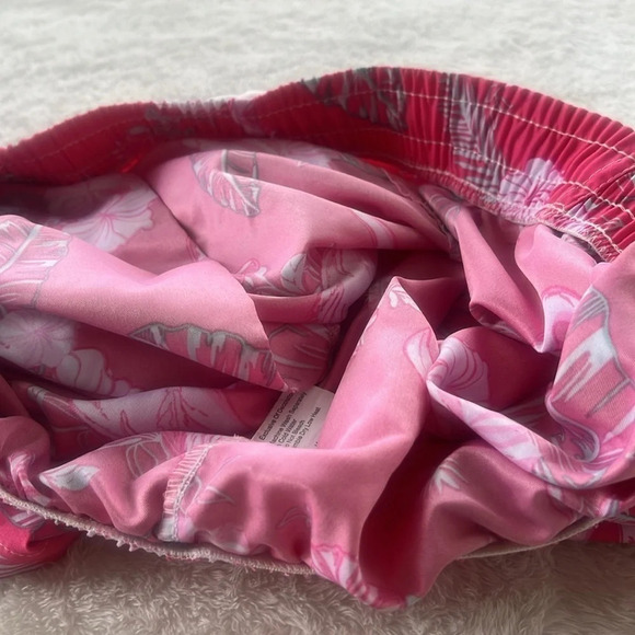 J. Ver Men’s Pink Flamingo Swim Trunks Shorts Tropical Floral XL Elastic Waist - Picture 11 of 12